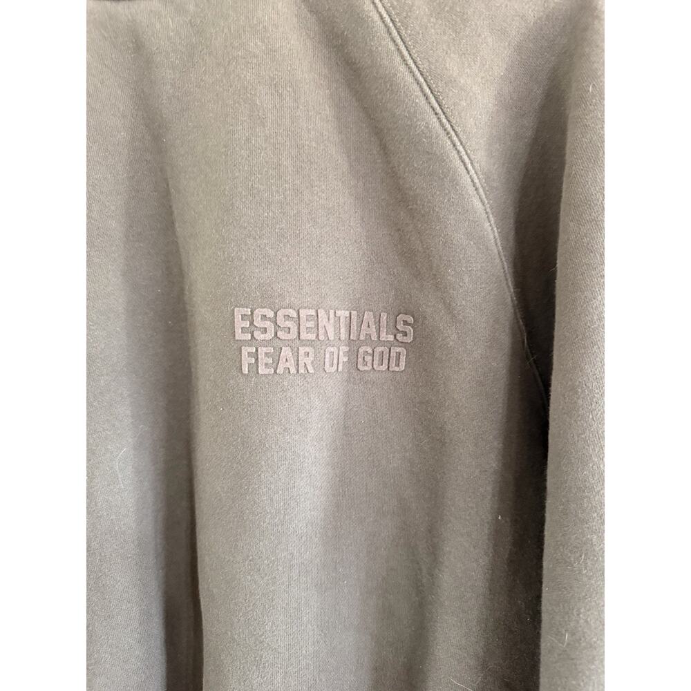 Essentials Dark Brown Pullover Sweatshirt Logo Crew Neck Long Sleeve XS - Picture 2 of 7